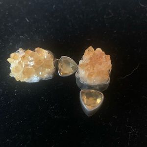 AKR Sterling Vintage Earrings with Quartz & Citrine